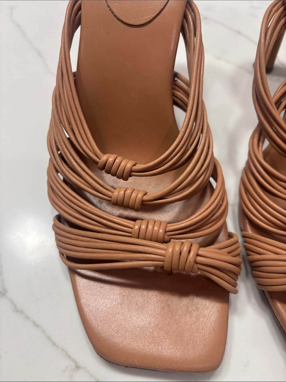 Joie Tan Strappy Knot-Detail High Heel Sandals - Picture 5 of 13